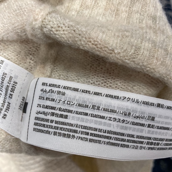 Abercrombie Ribbed Button Back Sweater Dress Cream Size Small - Picture 5 of 7